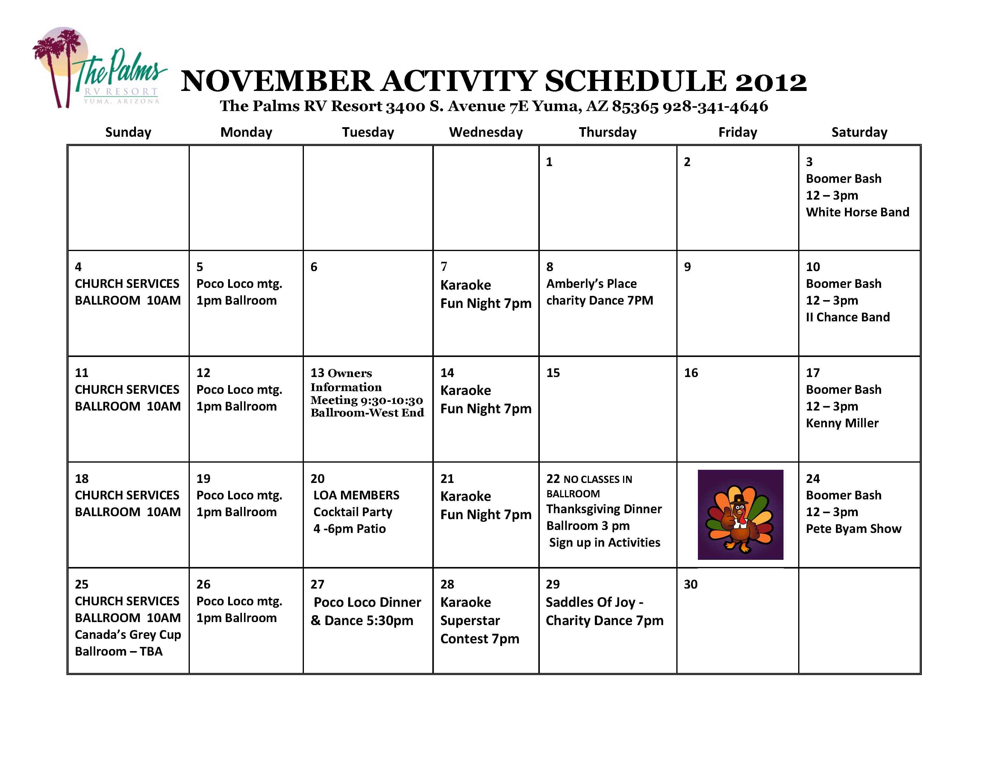 November Calander