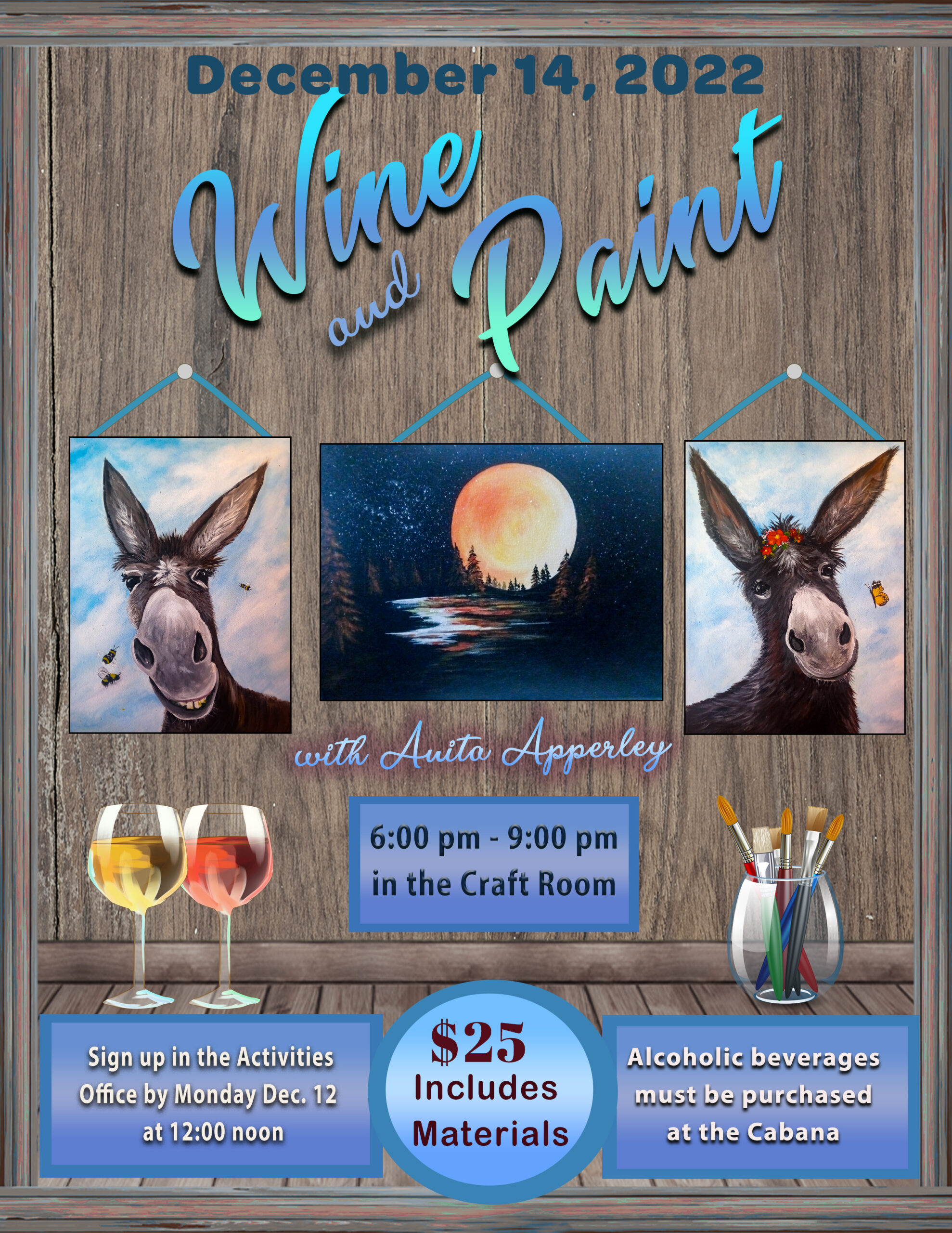 Wine and Paint Class » The Palms RV Resort